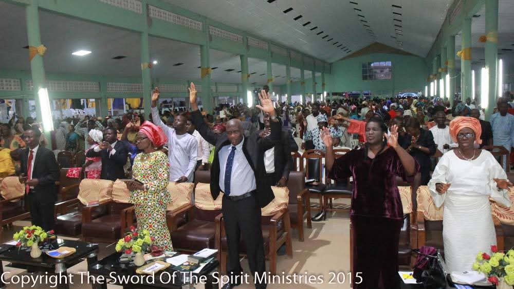 Congregation in worship